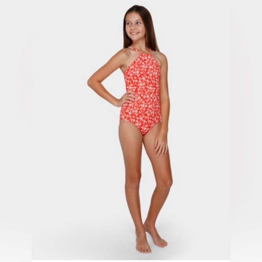 Billabong Girls’ Poppy Floral One-Piece Swimsuit Size 8